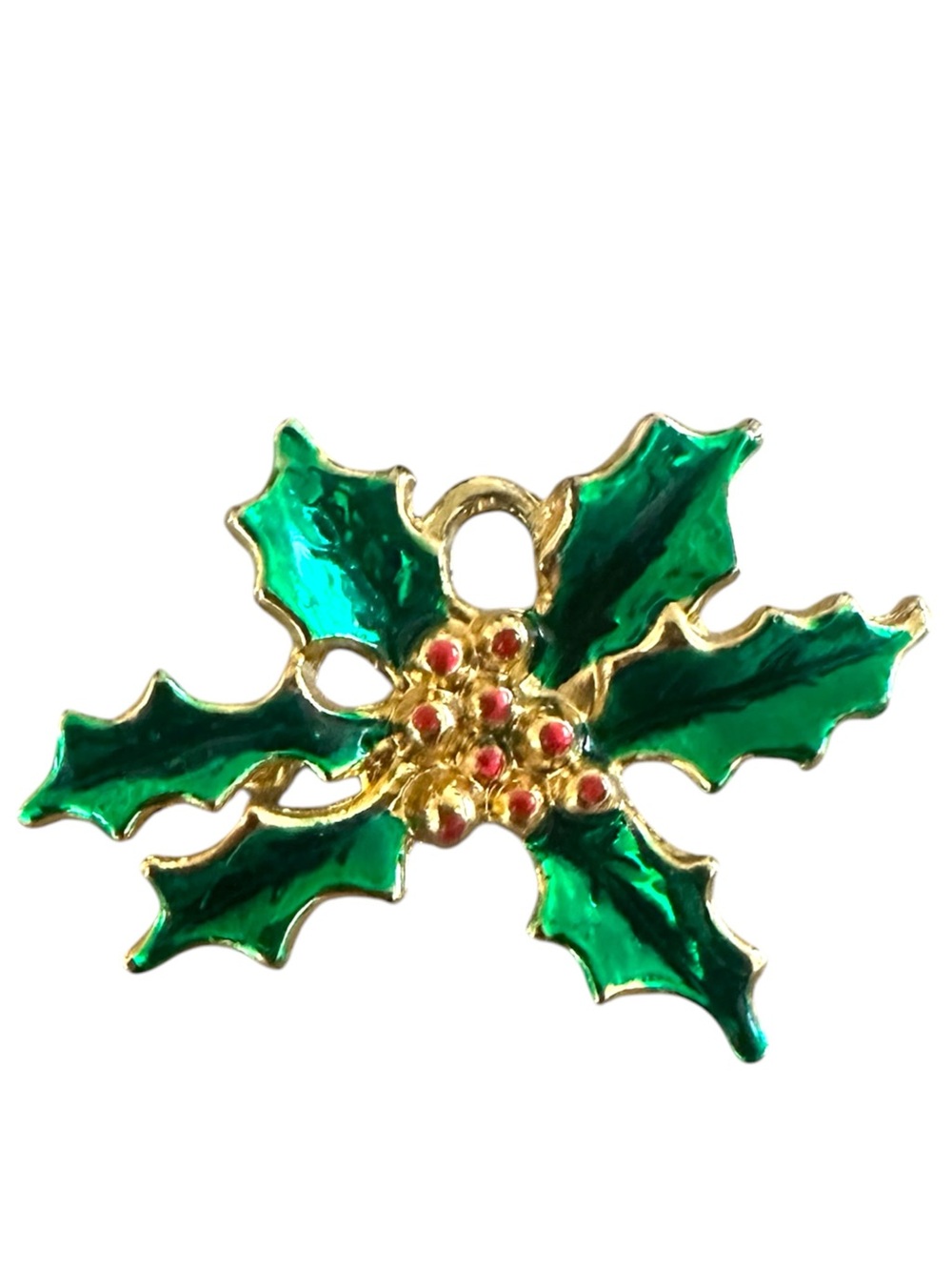 Gold Tone Holly Brooch/Pendant